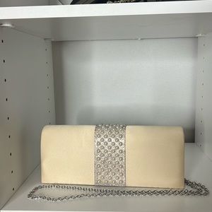 NWOT INC Ivory Satin Pearl Purse *Bride*
